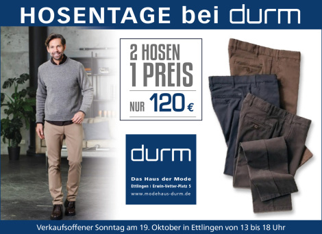 Hosentage in der Herrenabteilung Angebot Herbst