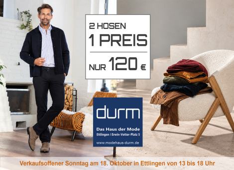 Hosentage in der Herrenabteilung Angebot Herbst
